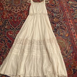 Free People beautiful detailed long dress size med, never worn, no tags